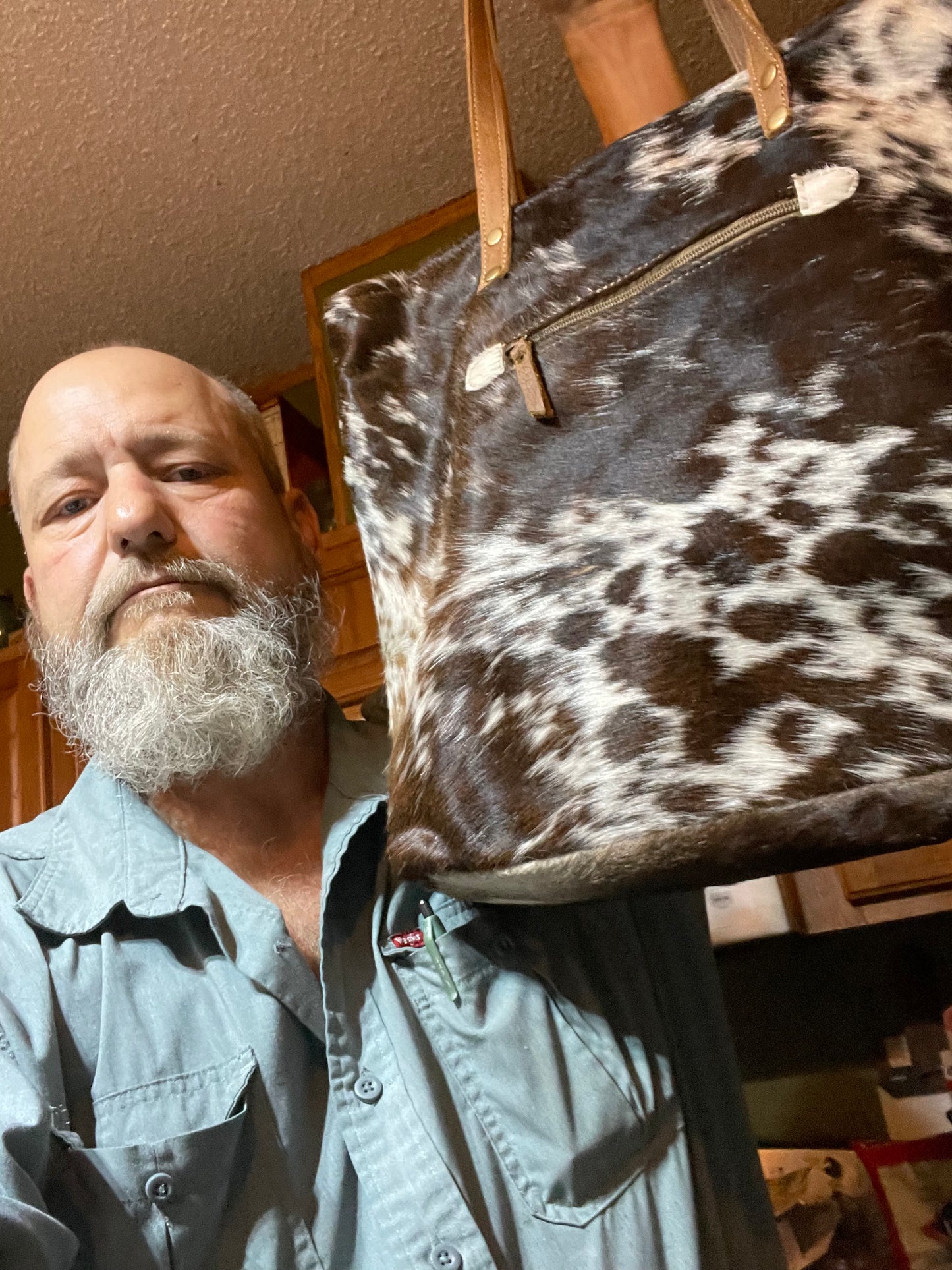 Myra Bag XL hair on hide bag