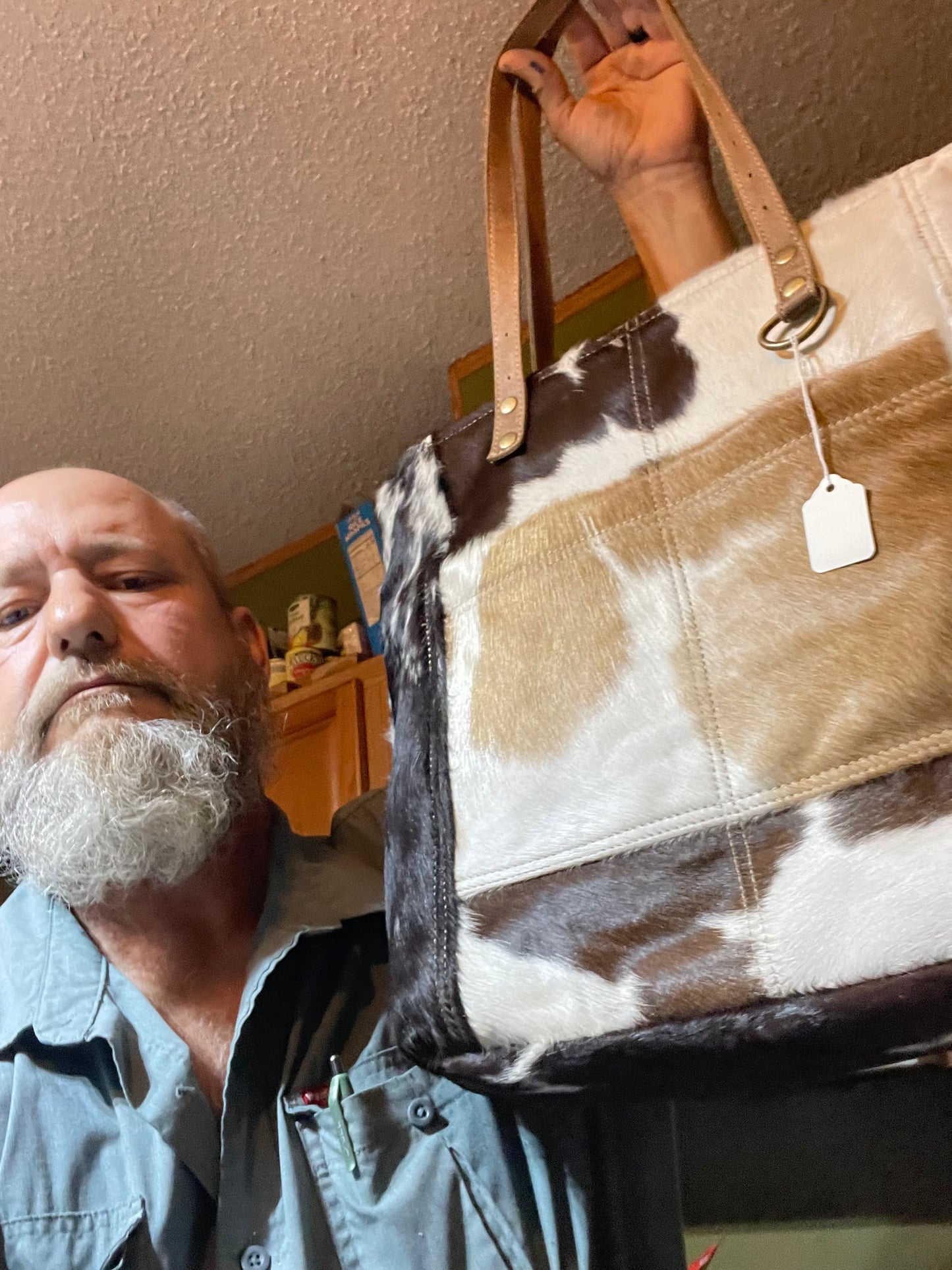 Myra Bag XL hair on hide bag